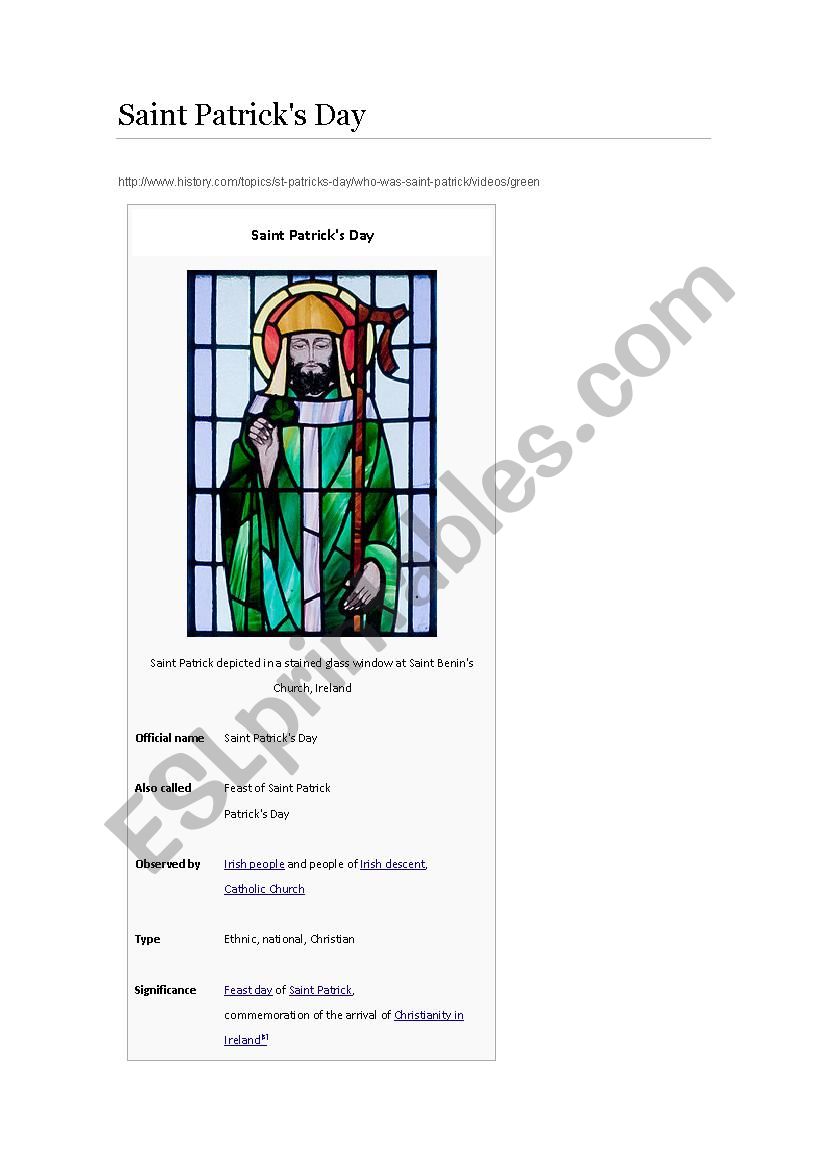 St Patrick`s day worksheet